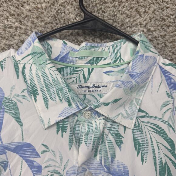 Tommy Bahama Shirt Mens 1XLB Hawaiian Button Up The Siesta Key Long Sleeve Nylon - Picture 2 of 14